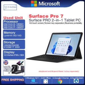 Microsoft Surface pro3 pro4 pro5 pro6 pro7 pro7+ Laptop 2 in 1  8G/16G RAM 128G/256GB/512G SSD  Win10/11 system With touch screen（WiFi /cameras /usb3.0/minidp/tf card slot）