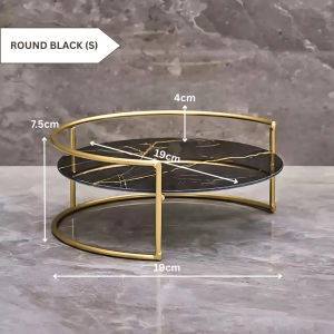 Ready Stock 1~2 Layer Bird Cage Storage Rack Organizer Metal Marble Display Tray Stand Rak Penyimpanan Hiasan Meja Makeup Jewelry Dessert Cosmetic Accessories Decoration Perfume Skincare Bathroom Rustproof Waterproof Sangkar Burung Shelves Kosmetik