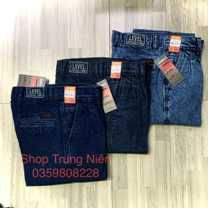 Quần Jean Nam Trung Niên Trung Tuổi Ống rộng 20-22cm Túi Chéo 2 Ly Thụng Dày Dặn - ẢNH THẬT 100%