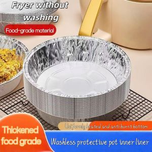 Round Aluminum Foil Baking Trays For Air Fryer Heat Resistant Up To 660°C Non-Stick Oil-Proof