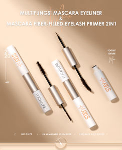 FOCALLURE 2 IN1 Pen Volumizing Mascara & Waterproof Eyeliner Fiber Eyelash Primer