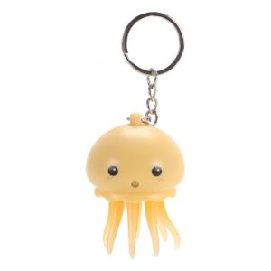 Anime trang trí Keychain cho ba lô phát sáng và âm thanh sứa vòng khóa Mặt dây chuyền bạch tuộc Đồ chơi móc khóa phim hoạt hình