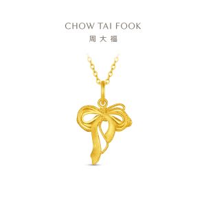 CHOW TAI FOOK 999 Pure Gold Bowknot Pendant - EOF2302