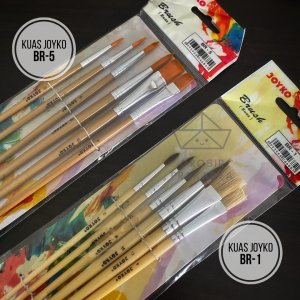 JOYKO SET BR-1 Brush Kuas Lukis Isi 6 Acrylic Cat Air Minyak Gambar Paint Painting Sapu Flat Round Melukis Kuas Saput Lukisan Kanvas Canvas Pewarna Warna Warni Drawing Kit Perlengkapan Prakarya Kerajinan Craft Crafting Kuas Joyko Grosir Prakarya  Malang