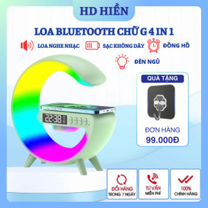 (SIÊU SALE) Loa Bluetooth Chữ G Kiêm Sạc Không Dây Đồng hồ Đèn ngủ - Loa bluetooth 4 in 1 - Bảo Hành 12 Tháng