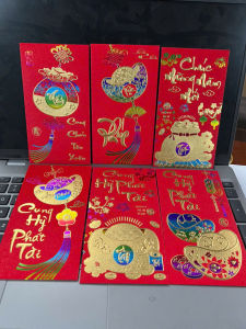 Bao lì xì ép kim 7 màu loại dày SET 6 CÁI