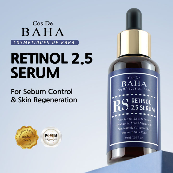 Cos De BAHA-Retinol 2.5% Facial Serum with Vitamin E - Diminishes Acne-prone + Age Spot Remover + Retinol Serum 2.5 High Strength for Face without a Prescription, 2oz (60ml) | Lazada Singapore