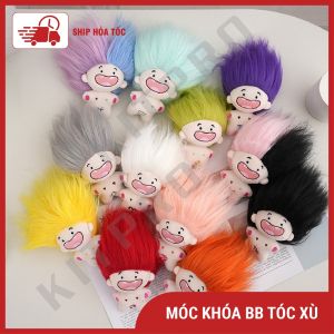 Móc Khóa Gắn Balo Búp Bê Nhồi Bông Tóc Xù Dô Tri Ngộ Nghĩnh Cao 10cm Kitpro