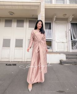 Jfrend- OOTD Wanita  DressTerbaru Bahan Maxmara ( saten ) Lengan Panjang Motif Kaftan / Baju Gamis Dewasa Buat Baju Lebaran
