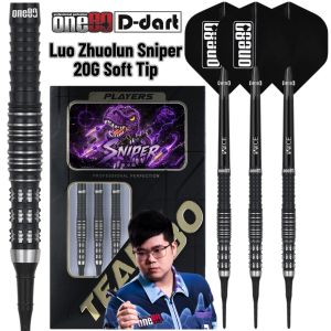 ONE80 SOFT TIP DART - 20G SNIPER Black (LUO ZHUOLUN Player Model) 90% Tungsten Soft Darts (DART ARROW LEMBUT)