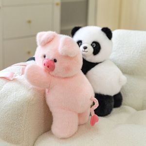 YUDESHUI Dung lượng lớn Túi nhồi bông hình gấu trúc Cảm giác thoải mái Thú nhồi bông Ba lô Panda Quà tặng sáng tạo Phim hoạt hình dễ thương Túi đeo vai Trẻ em