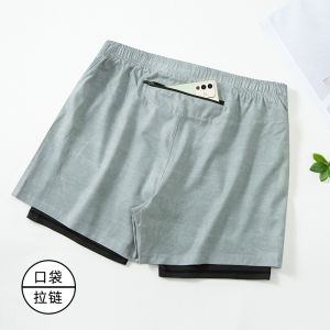 Lulu Mens False Two Pieces Sports Shorts Lightweight Tight High Elastic Quick-Drying Double-Layer Fitness Pants