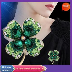 Graceful เข็มกลัดแฟชั่นพลอยเทียมรูปดอกโคลเวอร์สำหรับผู้หญิงเสื้อโค้ทเครื่องประดับสำหรับงานปาร์ตี้