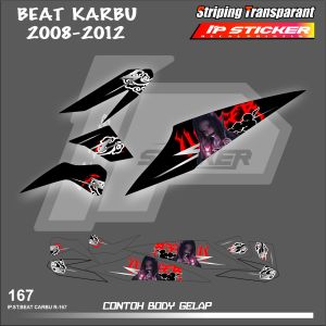 BEAT KARBU 2008 - 2012 (COD) STIKER STRIPING MOTOR HONDA BEAT KARBU  2008 - 2012 - STIKER LIST GRAFIK SIMPLE WARNA VARIASI DESAIN RACING HOLOGRAM DAN TRANSPARAN BISA COD IP.STRIPING KODE R-167 IP PROJECT