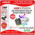 CCTV HIKVISION 2MP DS-2CE16D0T-EXLPF DUAL LIGHT COLORVU 24Jam Siang Dan Malam Teteap Berwarna Bonus 2 BNC+2 Jack DC Harga Khusus Jual Lagi Promo cctv21. 