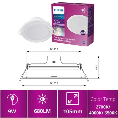 [3 Year Warranty] Philips Meson Scene Switch Downlight 3 Color Downlight Tri Color