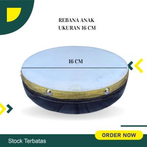 Rebana hadroh kotek rebana maianan kecrek uk 16 cm dan 22 cm tanpa kencer kopang