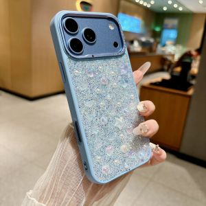 Luxury Glitter Diamond Phone Case for iPhone Air 16 15 14 13 17 18 Pro Max Bling Pearls Rhinestones DIY Pretty Girly Gift Cover