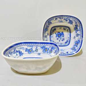 6 PCS Mangkok Melamin Motif Bunga - Mangkok Kotak Melamin Model Persegi