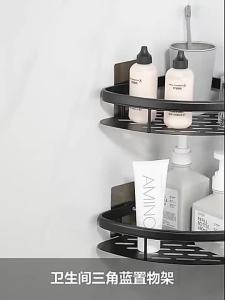Punch-Free Bathroom Corner Shelf Corner Rack Bathroom Organizer Rack Toilet Cr Organizer Shower Rack