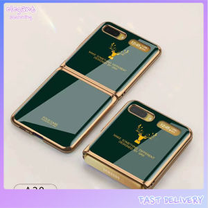 elegantstunning For Samsung Galaxy Z flip Foldable Cellphone Shell Electroplated Painted Folding Phone Case