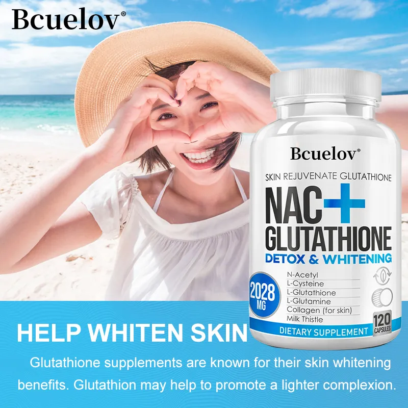 bcuelov NAC+ glutathione whitening capsules contain vitamin C - skin  brightening anti-aging antioxidant supporting immune health Nac Glutathione  Capsule - Lazada | Lazada