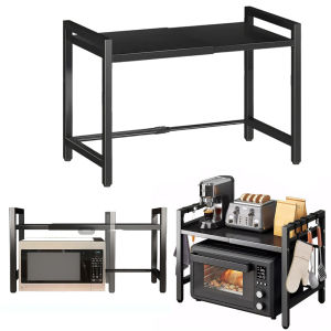 Heavy Duty Kitchen Storage Rack for Microwave with Expandable Design and Easy Assembly