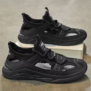 Closed-Toe Sandals 2026 Summer New Hollow Water Shoes MenS Casual Breathable Soft-Soled Perforated Shoes MenS Shoes