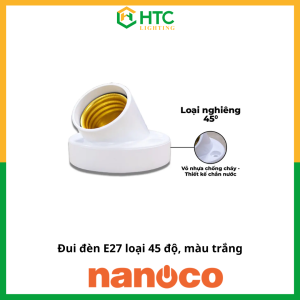 Đui đèn E27 loại 45 độ màu trắng NAE2745WM - NANOCO