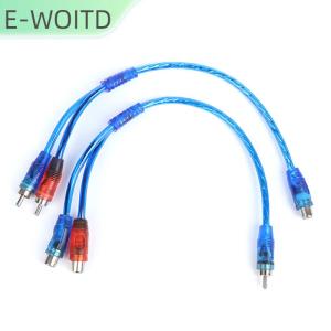 【E-WOITD】 1PC RCA MALE TO FEMALE Splitter STEREO AUDIO Y ADAPTER สายเชื่อมต่อสายไฟ