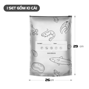 Túi zip bạc bảo quản thực phẩm LOMO chất liệu nhôm titan giữ độ tươi tốt hơn có khoá tiện lợi có thể tái sử dụng