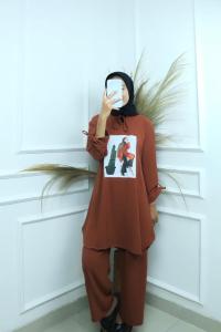 Baju Wanita Terbaru KAKTUS SET BO Bahan CRINKLE AIRFLOW APK SABLON SZIE M L XL XXL PB 90 CM PC 96 CM
