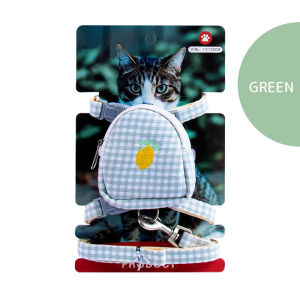 Pet Vest Harness With Backpack Tali Kucing Berjalan Traction Rope Anti Strike Adjustable Pet Supplies Outdoor Sports Breathable Comfortable Accessories 小背包胸背牵引绳 ( BNO 008 )