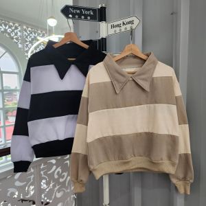 (isi 2 pcs) Jaket Couple Pasangan Kerah Belang/ Hoodie Couple Pacar / Sweater Couple / Baju Couple Pasangan