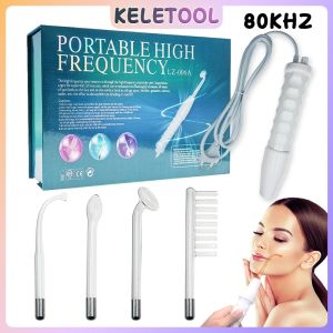 4in1 Electrode Glass Tube Machine High Frequency Skin Spot Acne Wand Facial Spa Face Skin Care Electrotherapy