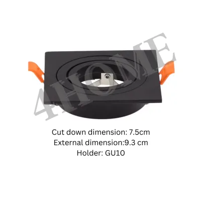 Black White Rotatable LED Recessed GU10 SpotLight Casing Downlight Double Head Spot Light