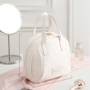 [Waterproof Cosmetic Bag] High-Looking Shell Bag Large Capacity Portable Cream Leather Stain-Resistant Storage Water-Repellent Stain-Resistant Shell Bag