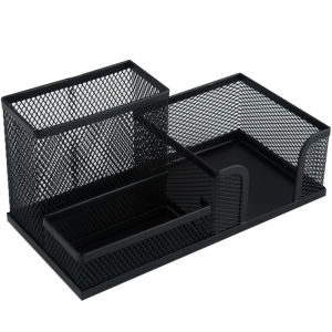 GuangBo Metal Mesh Multi-Function Storage Pen Container Book Stand Large Capacity Classified Storage Pen Holder Desktop Items Organizer