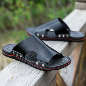 2024 New arrival-men casual summer beach leather slipper sandal style fashion【Ready stock】