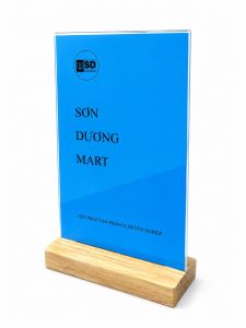 Menu mica A5 đế gỗ cắm tự nhiên sang trọng cho nhà hàng quán cơ quan và doanh nghiệp