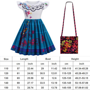 Kids Encanto Mirabel Madrigal Dress Halloween Costume Vestido Girls Fancy Dresses for Carnival Princess Dress Christmas Clothing