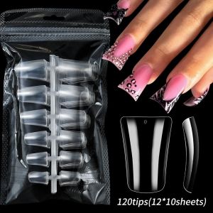 123ZOUUI 120Pcs Medium Length Duck Nail Tips Full Cover 120Pcs Press On Nails Wide False Fingertips For Women