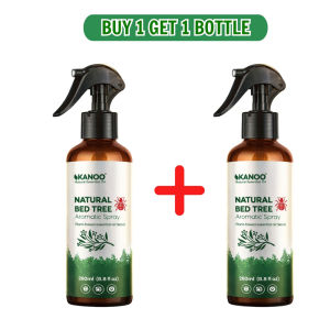 KANOO Natural Bed Tree Aromatic Spray 260ml - Plant-based formula repels dust mites deodorizes safe for home and family easy to use daily spray.