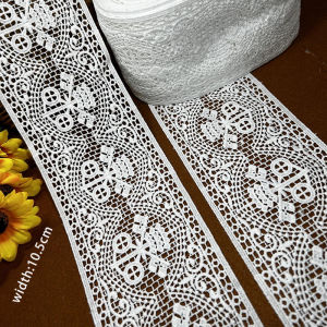 5/10yard Lace Fabric Sewing Classic Crown Flag DIY 10.5cm Milk Silk Wedding Decoration Women Skirt Curtain Dress Accesories