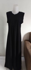 Alkhatib Collection Daleman Gamis Hitam Tangan Buntung Bahan Adem