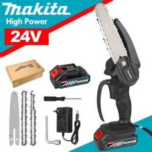 Makita Japan Portable Chainsaw Cordless Electric Chain Saw Mini 6 Inch Woodworking Handheld Pruning Chainsaw Garden Cutting Tool Set