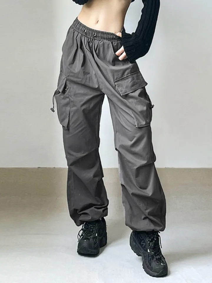 Women Cargo Trousers Drawstring Baggy Pants Loose Jogger Pants Parachute  Pants Trendy Sweatpants Streetwearc : : Clothing, Shoes 