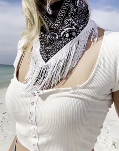 ผ้าพันคอคาวบอย Bandanaa ผ้าพันคอผ้าพันคอลายลูกน้ำขอบคาวเกิร์ลเวสเทิร์น Bandanaa ปาร์ตี้โสดสาวผ้าพันคอมีพู่