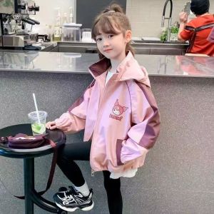 Christmas gifts Halloween Kawaii Kuromi Girls New Spring and Autumn Fashion Jacket Sanrio Children Cartoon Anime Sweet Windbreaker Coat Comfort Soft Tops