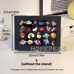 Homepeas® Badge Storage Display Box Transparent Dust-proof Brooch Case Jewelry Medal Collection Display Stand